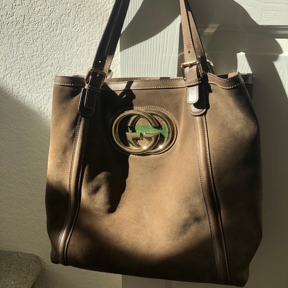 Gucci Handbags - Gucci suede tote bag